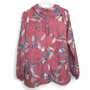 CALIA by Carrie Underwood M Floral Half-Zip Pullover Anorak Windbreaker Jacket